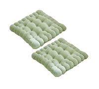 Coussin de siège épais pour bureau, maison, salle à manger, tapis de méditation confortable pour personnes âgées et adultes (2 pièces, carré, vert)