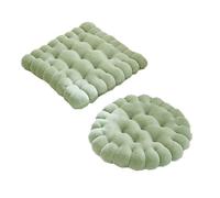 Coussin de siège épais pour bureau, maison, salle à manger, tapis de méditation confortable pour personnes âgées et adultes (rond, vert)