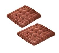 Coussin de siège épais pour bureau, maison, salle à manger, tapis de méditation confortable pour personnes âgées et adultes (2 pièces, carré, marron)