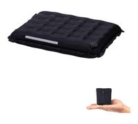 Coussin de siège gonflable ultra léger en nylon 40D antidérapant avec valve rapide pour randonnée, camping, pêche (noir)