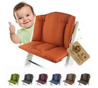 Coussin de siège, housse de rechange - Coussin - Réducteur de siège compatible avec Stokke Tripp Trapp pour chaise haute modèle 1 (orange chiné)