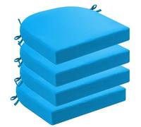 Coussin De Siège Imperméable De 5cm Lot De 4 Coussins De Chaise De Jardin Et D'extérieur Avec Rubans Éclair Galette De Siège Pour Mobilier D'extérieur Chaise En Forme De U(Sky blue,43x43cm)