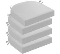 Coussin De Siège Imperméable De 5cm Lot De 4 Coussins De Chaise De Jardin Et D'extérieur Avec Rubans Éclair Galette De Siège Pour Mobilier D'extérieur Chaise En Forme De U(Light gray,45x45cm)