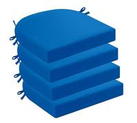 Coussin De Siège Imperméable De 5cm Lot De 4 Coussins De Chaise De Jardin Et D'extérieur Avec Rubans Éclair Galette De Siège Pour Mobilier D'extérieur Chaise En Forme De U(Blue,43x40cm)