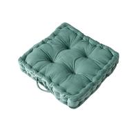 Coussin de siège luxueux en velours épais avec poignée - Coussin de sol épais pour la maison, le yoga, le salon, coussin décoratif portable pour la méditation, le bureau (vert clair, 38 x 38 x 8 cm)