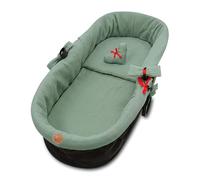 Coussin de siège Mousseline pour poussette bébé - housse de nacelle habillage couffin o réducteur chaise haute accessoires 3 pièces avec insert et oreiller Sauge