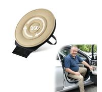 Coussin de Siège Pivotant à 360° - Aide à l'Assise Ergonomique pour Voiture & Maison - Galette de Siège Antidérapante en Tissu Technologique, Idéal pour Auto, Bureau et Salle à Manger (Beige)