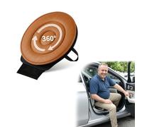 Coussin de Siège Pivotant à 360° - Aide à l'Assise Ergonomique pour Voiture & Maison - Galette de Siège Antidérapante en Tissu Technologique, Idéal pour Auto, Bureau et Salle à Manger (Marron)
