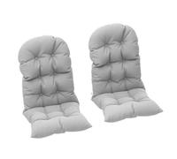 Outsunny Lot de 2 Coussin de siège pour Chaise Adirondack avec Attaches sécurisées, Coussin de Chaise Adirondack Design capitonné, Coussin de Chaise à Dossier Haut Doux et épais, Gris Clair