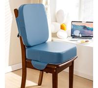 Coussin de siège rehausseur en polyuréthane pour table de salle à manger, coussin rehausseur antidérapant, amovible et lavable en éponge haute densité de 9,9 cm avec ceinture de sécurité (5 + 10 cm,