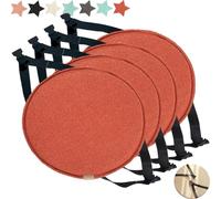 Coussin de siège Rond antidérapant pour Tabouret de Chaise,Coussin de siège de Chaise de Salle à Manger,Coussin de siège Rond pour Tabouret de Chaise(G3,4pc:33cm/12.9in)