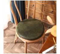 Coussin de siège rond en cuir pour chaises de salle à manger, tabourets de bar, rembourrage antidérapant en mousse à mémoire de forme (vert soja, 45 x 45 x 4 cm)