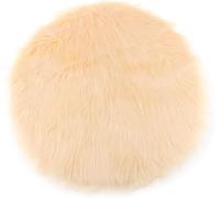 Coussin de siège rond en fausse fourrure ultra douce, housse de chaise en peau de mouton pour tabourets de bar et chaises, coussin de sol confortable pour salon et chambre à coucher, 90 cm
