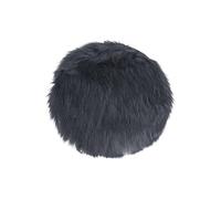 Coussin de siège rond en peau d'agneau artificielle grise Ø 35 cm