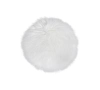 Coussin de siège rond en peau d'agneau artificielle ivoire Ø 35 cm