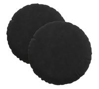 Coussin de siège rond en velours - vidaXL - Ø 30 x 13 cm - Noir - Housses amovibles - Rembourrage polyester