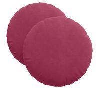 Coussin de siège rond en velours - vidaXL - Ø 40 x 13 cm - Bordeaux - Housses amovibles - Rembourrage polyester