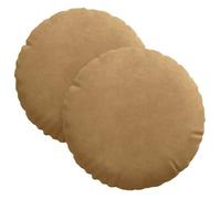 Coussin de siège rond en velours - vidaXL - Ø 40 x 13 cm - Marron - Housses amovibles - Rembourrage polyester