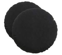 Coussin de siège rond en velours - vidaXL - Ø 40 x 13 cm - Noir - Housses amovibles - Rembourrage polyester