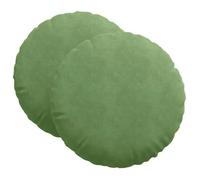 Coussin de siège rond en velours - vidaXL - Ø60 x 21 cm - Vert clair - Velours - Housses amovibles