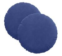 Coussin de siège rond en velours - vidaXL - Bleu police - Ø 40 x 13 cm - Housses amovibles - Rembourrage polyester