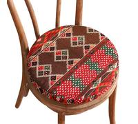Coussin de siège rond ethnique pour chaises de cuisine et de salle à manger, coussin de méditation, coussin de sol de yoga, pour salon et assise (30 cm)