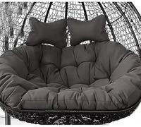 Coussin de SièGe Suspendu Double en Rotin, Coussin de SièGe de Remplacement pour Chaise œUf 2 Places avec 2 Appuie-TêTes RéGlables (Coussin de SièGe Uniquement)(C,150 * 110cm/59 * 43in)