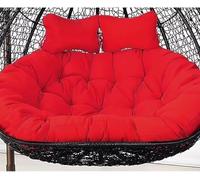 Coussin de SièGe Suspendu Double en Rotin, Coussin de SièGe de Remplacement pour Chaise œUf 2 Places avec 2 Appuie-TêTes RéGlables (Coussin de SièGe Uniquement)(A,150 * 110cm/59 * 43in)