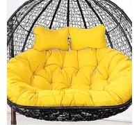Coussin de SièGe Suspendu Double en Rotin, Coussin de SièGe de Remplacement pour Chaise œUf 2 Places avec 2 Appuie-TêTes RéGlables (Coussin de SièGe Uniquement)(B,150 * 110cm/59 * 43in)