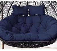 Coussin de SièGe Suspendu Double en Rotin, Coussin de SièGe de Remplacement pour Chaise œUf 2 Places avec 2 Appuie-TêTes RéGlables (Coussin de SièGe Uniquement)(Q,150 * 110cm/59 * 43in)