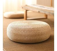 Coussin de siège tatami de style japonais, coussin de sol rond rembourré en paille tissée, coussin de méditation en rotin fabriqué à la main pour la pratique du yoga zen - Hauteur : 30 cm, diamètre