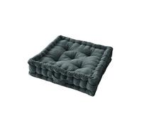 HARRIS - Coussin de Sol 50x50cm Velours de Coton Capitonné Coloris Ardoise - Altobuy Ardoise G