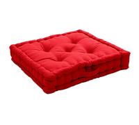 Coussin de sol garni - 50 x 50 cm - 100 % coton Rouge