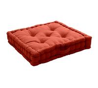 Coussin de Sol avec poignée, 50 x 50 cm, Terre Cuite, 100% Coton, Garnissage 100% Coton recyclé, Capitonné pour Assurer Une Bonne Tenue, Collection Panama, Enjoy Home