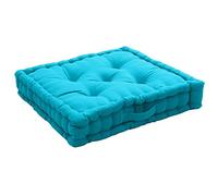 Coussin de sol garni - 50 x 50 cm - 100 % coton Turquoise