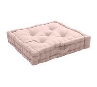 Coussin de Sol avec poignée, 50 x 50 cm, Vieux Rose, 100% Coton, Capitonné pour Assurer Une Bonne Tenue, Assis d'appoint pour Salon, Coin Lecture et Chambre, Collection Panama, Enjoy Home