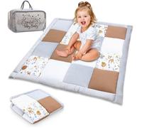 Coussin De Sol Bébé Patchwork 120x120 Cm - Totsy Baby - Coton Et Polyester - Gris, Marron, Blanc Multicolore