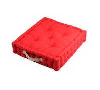 Eminza Coussin de sol en coton uni Duo 100% coton Rouge