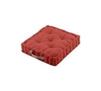 Coussin de sol en coton uni terracotta