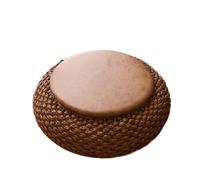 Coussin de sol en rotin et paille, tapis siège tissé à la main, pouf tricoté, repose-pieds for méditation, pratique du Yoga Zen Pour MéDitation(50cm)