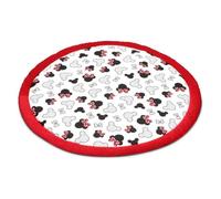 Coussin de sol enfants à volants 100 cm - matelas de sol coin cosy chambre d'enfant rond rampant couverture pour bébé Souris