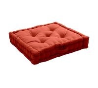 Coussin de sol - ENJOY HOME - LOLA - Terre Cuite - 50x50x10 cm - Garnissage 100% coton recyclé