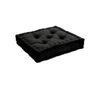 Coussin de sol garni - 50 x 50 cm - 100 % coton - Noir