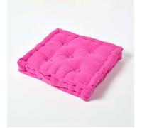 HOMESCAPES Coussin de Chaise de Couleur Rose Fuchsia Fait en 100% Coton de 40x40 cm pour Chaise de Salon et Chaise de Jardin