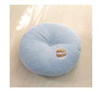 Coussin de sol japonais amovible - Coussin rond de 61 cm, coussin d'assise en lin doux, design plissé pour yoga et chaise, coussin de sol bleu élégant pour plus de confort et de soutien