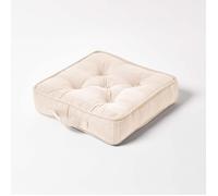 Coussin de sol - Naturel - Rajput - 40x40 cm - 8 cm d'épaisseur - Design côtelé