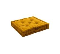 - Coussin de sol Panama avec poignée - 50 cm x 50 cm - Jaune moutarde - Panama