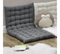 Coussin de Sol pour Intérieur Siège Rembourré Lavable à Usage Polyvalent Polyester Coton 120 x 60 x 5 cm Gris Clair [en.casa] Gris clair G