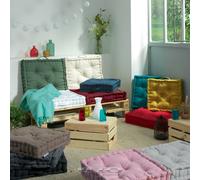 Coussin de sol Premium 60cm Coussin de chaise Coussin d'assise Coussin de palette Yoga, Couleur:Caracas Blue