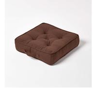 Coussin de sol - Rajput - Chocolat - 40x40 cm - Épaisseur 8 cm - Design côtelé